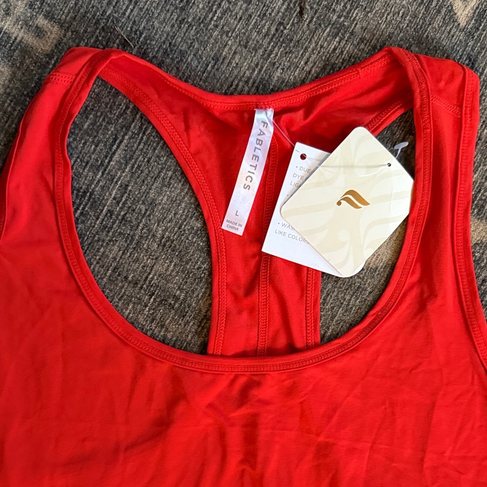 Fabletics Bold Red Racerback Tank Top - Picture 2 of 3